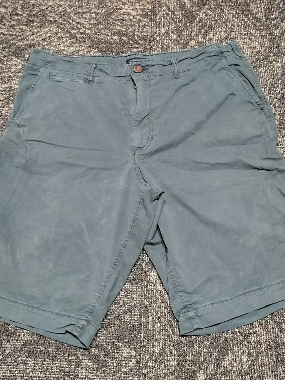 American Eagle Lived-In Flex Shorts Mens 38 Longer Steel Blue Chino Preppy NWOT